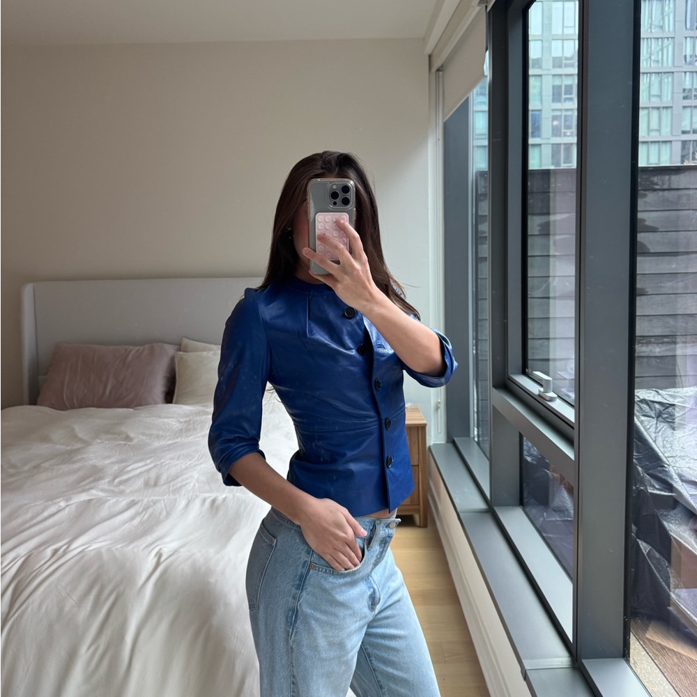 Paul Smith Cobalt Blue Leather Jacket